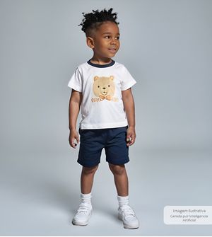 Conjunto Pijama Cool Bear Marinho - 2665 De 1 a 6 anos
