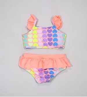 Biquíni Coração Laranja - 2339 De 2 a 3 anos