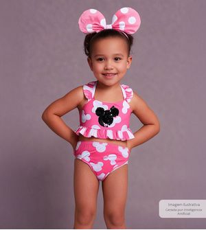 Biquíni Minnie Rosa - 2600 De 2 a 3 anos