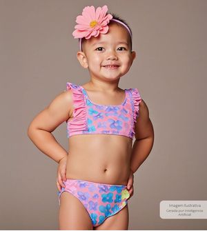 Conjunto Biquíni Flores - 25975 De 1 a 3 anos