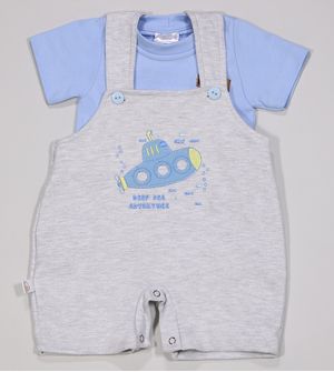 Jardineira/Camiseta Deep Sea - 5634 De 3 a 12 meses