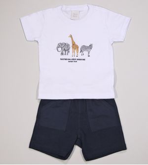 Conjunto Safari Branco - 50676 De 1 a 3 anos