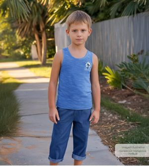 Camiseta Azul - 29205 De 4 a 12 anos