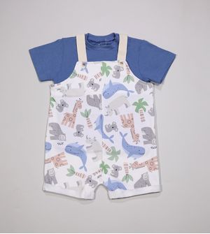 Jardineira/Camiseta Zoo - 251371 De 6 meses a 3 anos
