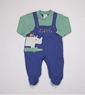 Macacão Brincando na Floresta Verde - 18100 De 0 a 12 meses