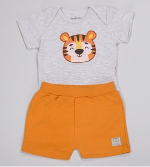 Conjunto Body/Shorts Tigrinho De 3 a 12 meses