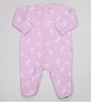 Macacão Coqueiros Rosa - 25160 De 0 a 12 meses