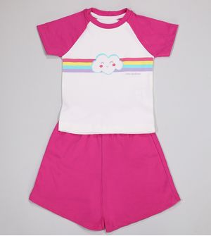 Conjunto Pijama Cute Rainbow Pink - 2668 De 1 a 6 anos