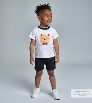 Conjunto Pijama Cool Bear Preto - 2665 De 1 a 6 anos