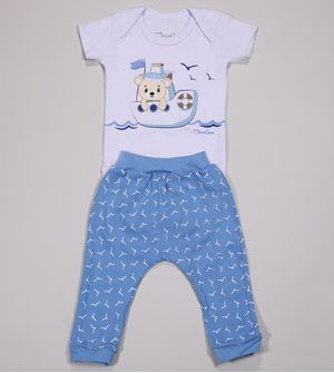 Conjunto Body Alto Mar - 11779 De 0 a 12 meses