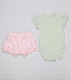 Conjunto Body/Shorts Corações De 0 a 12 meses