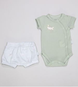 Conjunto Body/Shorts Patinhos De 0 a 12 meses