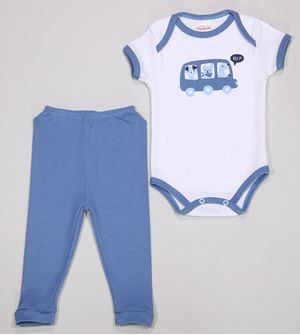 Conjunto Body Com Culote Beep De 0 a 12 meses