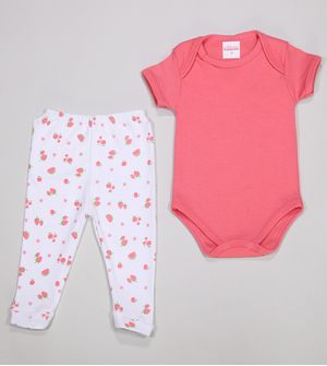 Conjunto Body Com Culote Frutinhas De 0 a 12 meses