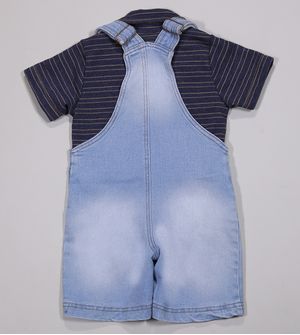 Jardineira/Camiseta Carina Jeans - 6724 De 6 meses a 3 anos