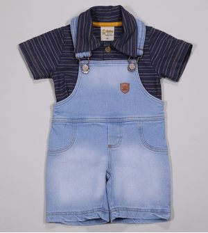 Jardineira/Camiseta Carina Jeans - 6724 De 6 meses a 3 anos
