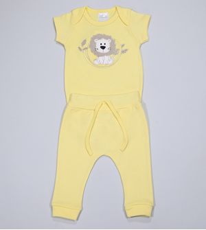 Conjunto Body Leão Amarelo - 4590 De 0 a 12 meses