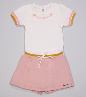 Conjunto Body Em Malha Saia - 3243014 De 6 a 12 meses