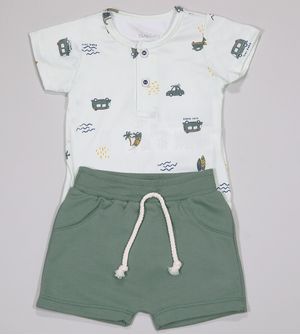 Conjunto Body Shorts - N6540 De 3 a 9 meses