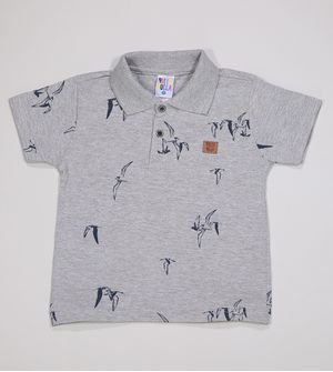 Camiseta Polo Pássaros - 49258 De 1 a 10 anos