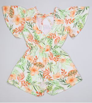 Macaquinho Folhagens Laranja - 49318 De 4 a 10 anos