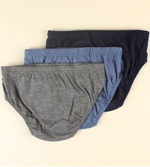 Kit Cueca Slip Kids com 3 Unidades Marinho De 2 a 13 anos