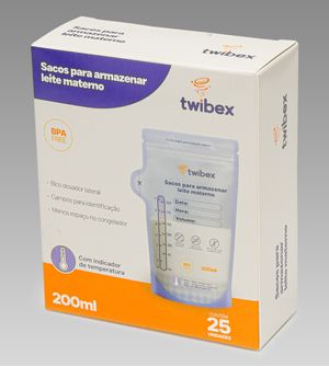 Sacos para Armazenar Leite Materno Twibex com 25 unidades