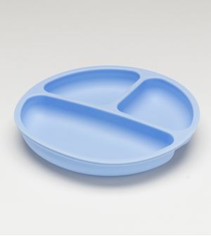 Prato em Silicone com Divisória e Ventosa Azul Twibex