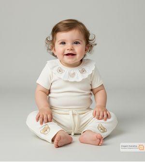 Conjunto Body Ursinhos e Renda