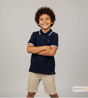 Camiseta Polo Basic Marinho