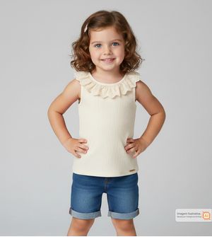 Blusa Regata Renda Off White