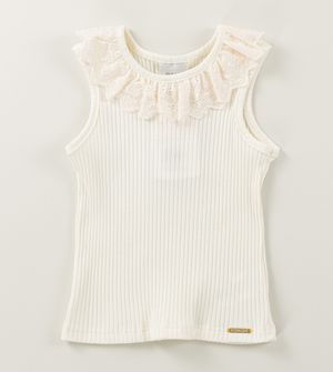 Blusa Regata Renda Off White