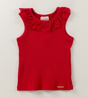 Blusa Regata Renda Vermelha