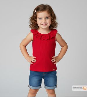 Blusa Regata Renda Vermelha