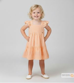 Vestido Xadrez Laranja