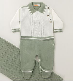 Saída Maternidade Trançado Verde - 111164AB