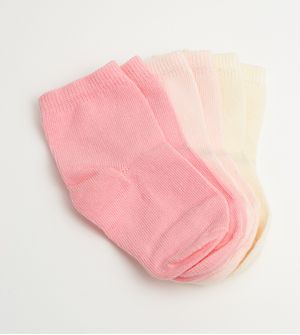 Kit Meia Cano Alto Rosa com 3 unidades Tam. 17 ao 24