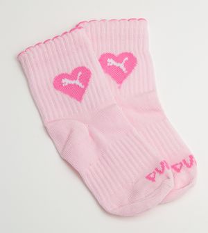 Kit Meia Cano Longo Rosa com 2 unidades Tam. 21 ao 24