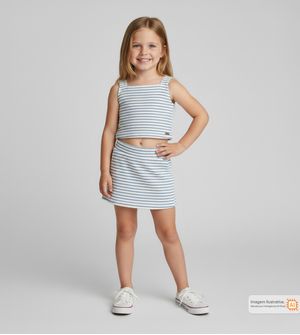 Conjunto Listras Brilhantes Azul