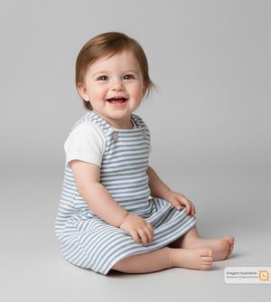 Conjunto Salopete/Blusa Listras Brilhantes Azul