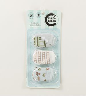 Kit Meia Soquete RN com 3 Unidades - 2214CIA