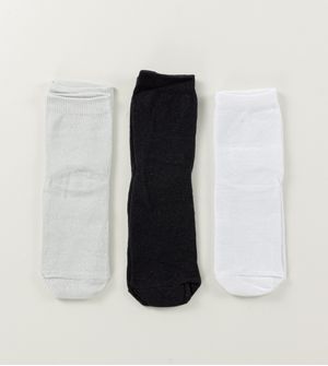 Kit Meia Soquete Infantil Lisa com 3 Unidades