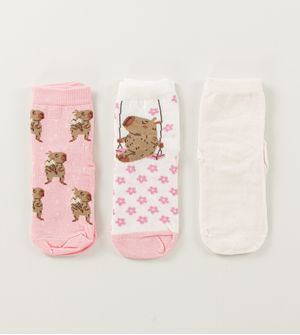 Kit Meia Soquete Infantil com 3 Unidades Tam. 23 à 26