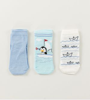 Kit Meia Soquete Bebê com 3 Unidades Tam. 17 à 22 - 36CIA3