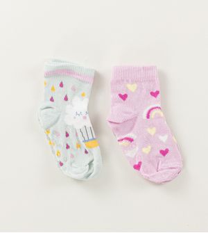 Kit Meia Soquete Bebê com 2 Unidades - 1040CIA