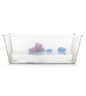 Banheira Flexível Transparente Areia Bege Plug Térmico Stokke