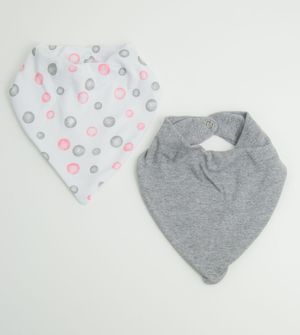 Babador Bandana Bolinhas Rosa com 2 unidades