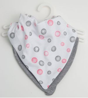 Babador Bandana Bolinhas Rosa com 2 unidades