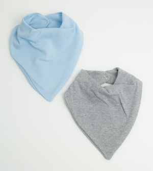 Babador Bandana Liso Azul com 2 unidades