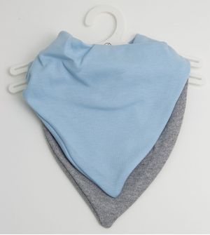 Babador Bandana Liso Azul com 2 unidades